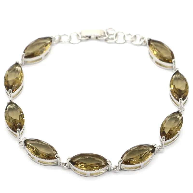 16x8 мм великолепный Смоки Топаз Зеленый Перидот подарок для сестры серебряный