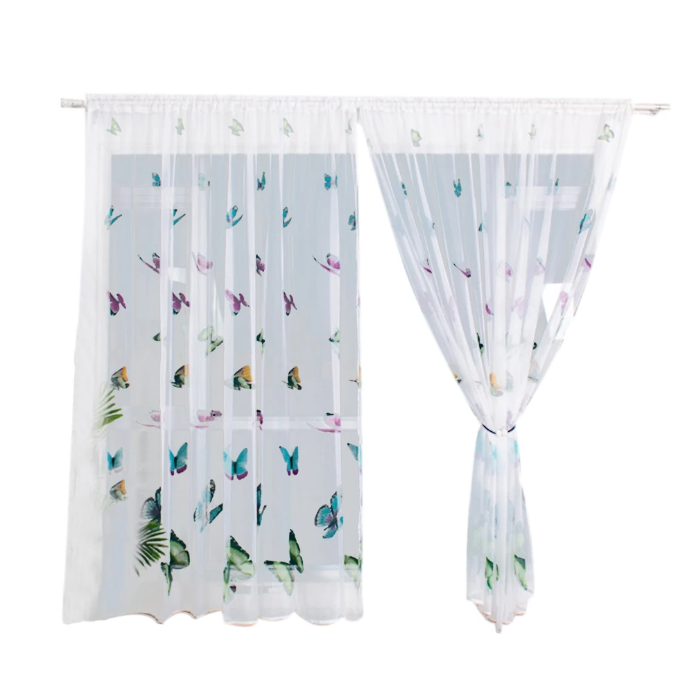 100x200 см занавески из тюля для окна прозрачные газовые Занавески спальни