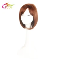 short red brown color bob wig for american african women synthetic hair side part heat resistant wigs