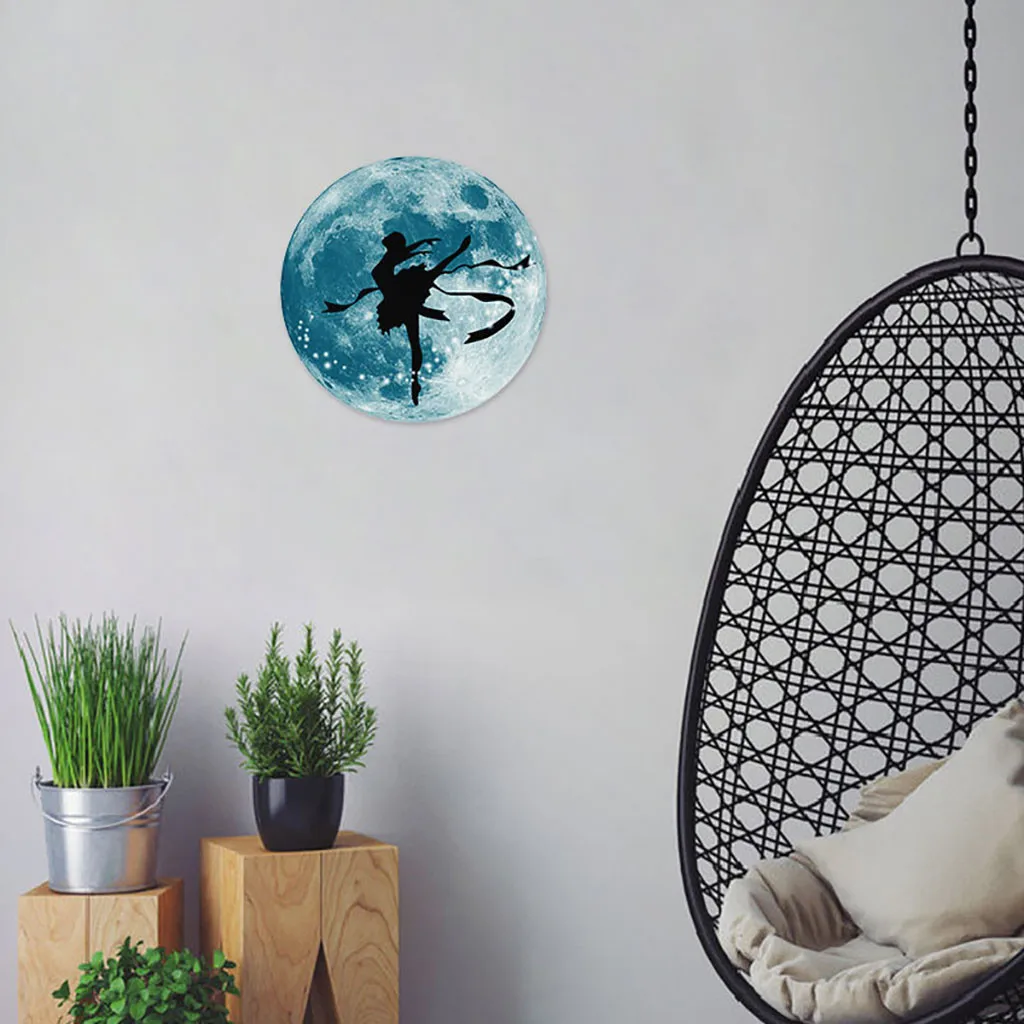 Зеркальные настенные стикеры зеркальные светящиеся украшения в виде луны и