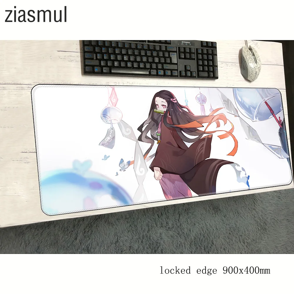 

Demon Slayer mouse pad 900x400x2mm mats Kamado Tanjirou Computer mouse mat gaming accessories New mousepad keyboard games gamer