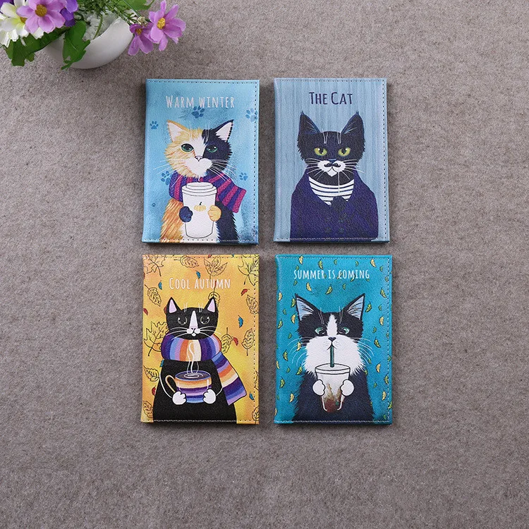 

Cute Passport Cover Wallet Pu Leather Credit Card Holder Document Organizer Pasjeshouder Passport Protector Travel Accessories