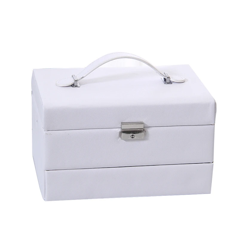 

Leather Jewelry Box Korean Multi-layer Large-capacity Jewelry Storage Box Multi-function Jewelry Finishing Box