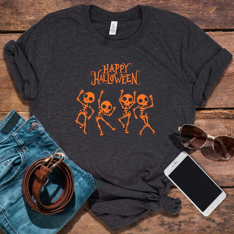 Футболка Skeleton 2020 забавная футболка на Хэллоуин женские Забавные топы ведьмы