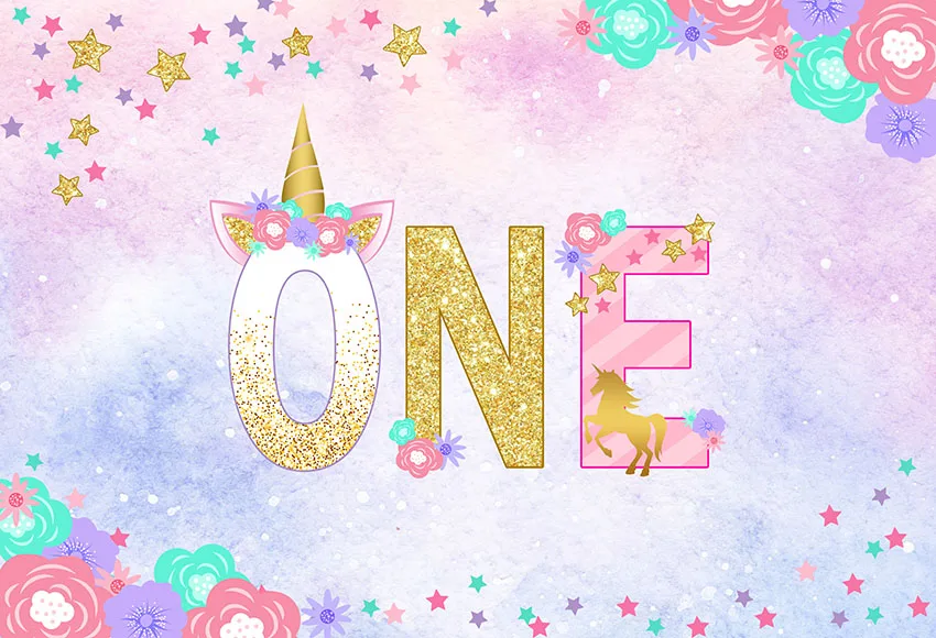 Photography Backdrop Rainbow Colourful Unicorn Stars 1st Birthday Girl Background Studio Photo Bohemian | Электроника