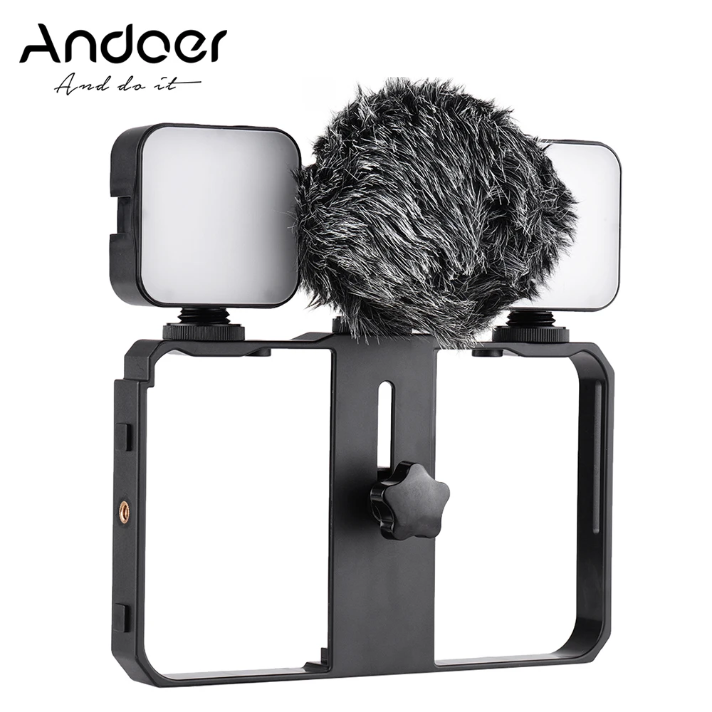 

Комплект Andoer для смартфона с мини светодиодной подсветкой, микрофоном