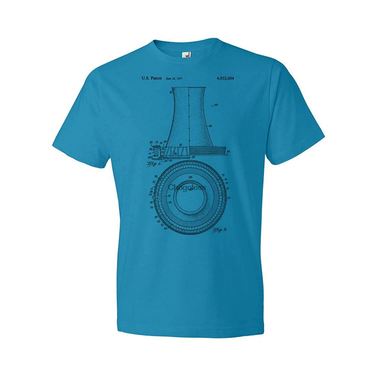 

Patent Earth Nuclear Power Plant Cooling Tower T-Shirt Power Technician Engineer Gift