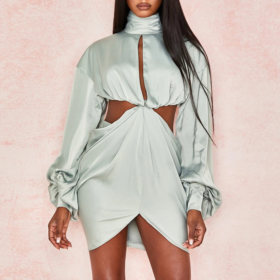 Liser 2019 новое летнее женское платье с высоким воротом мини платья пикантный