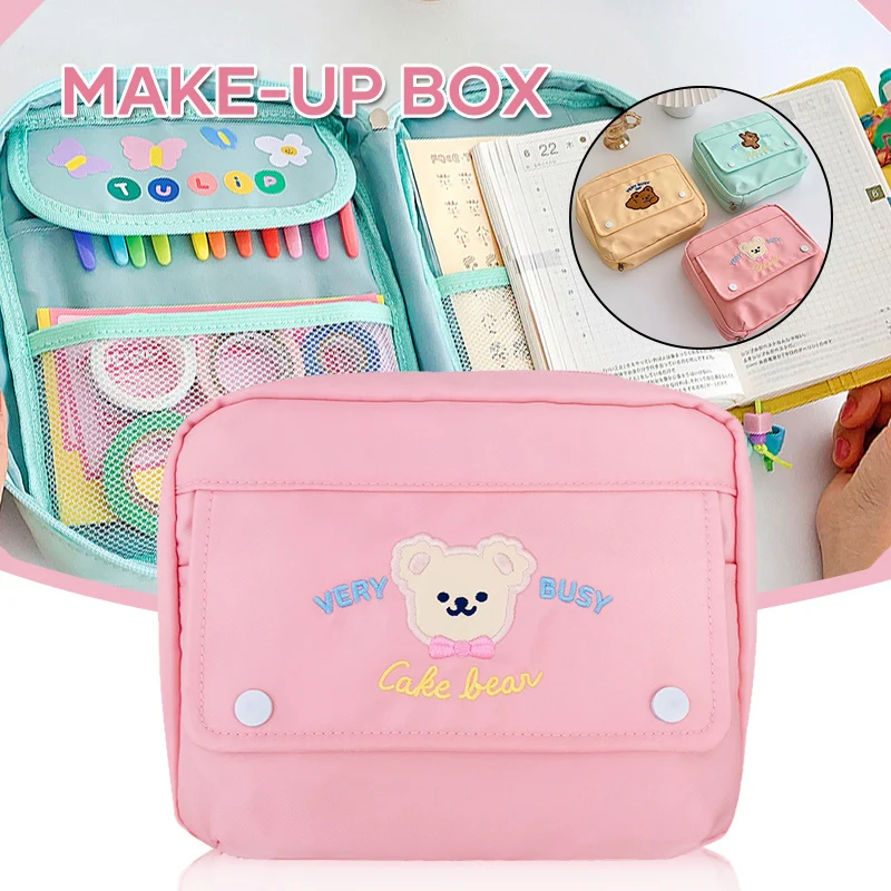 

Korea Fashion Bear Cosmetic Cases Cute Student Pencil Bag Case Storage Holder Large Capacity Home Pencil Bag Storage Case