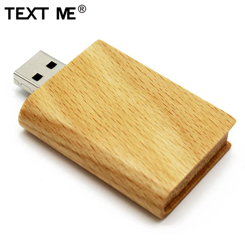 Usb флеш накопитель TEXT ME Maple wood book 4 ГБ 8 16 32 64 usb2.0 флешка подарок usb|USB флэш-накопители|