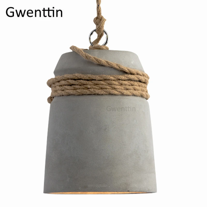 Винтажный подвесной светильник из пеньковой веревки в стиле ретро промышленный