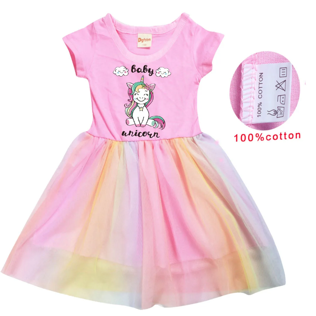 Детское платье с единорогом радужные свадебные костюмы для девочек платья