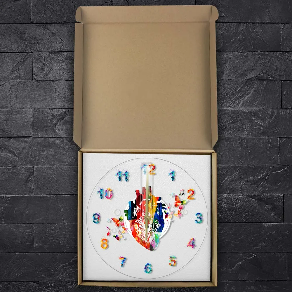 Акриловые настенные часы с рисунком в виде сердца | Дом и сад