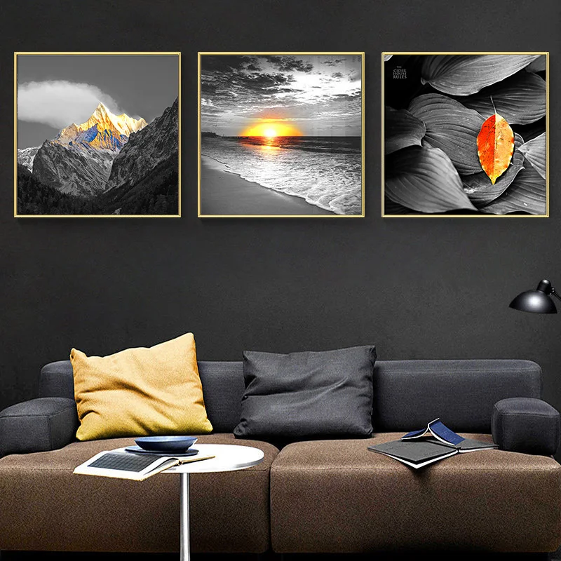

Yellow Fresh Landscape Canvas Paintings Modern Scenery Nordic Posters and Prints Wall Art Pictures for Living Room Home Decor