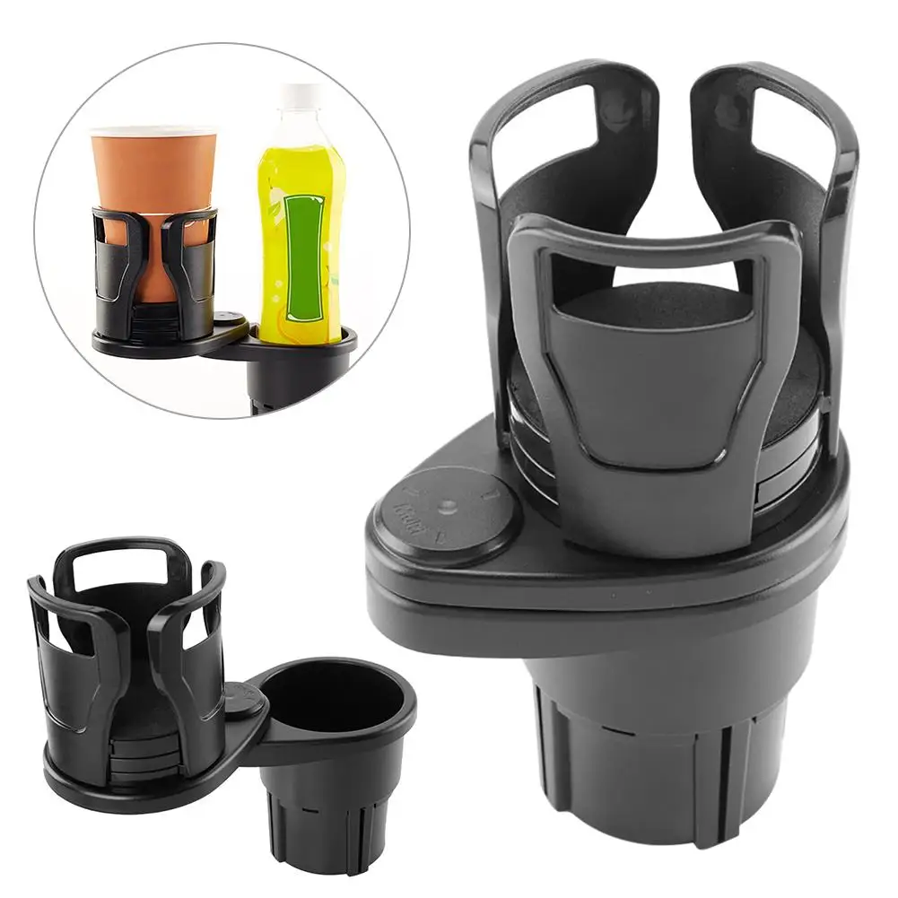

Car Cup Holder Expander Adapter Dual Cup Holder 360 Degree Rotating Adjustable and Extendable Drink Beverage Water Bottle Holder