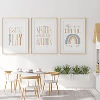 cartoon rainbow baby girl bedroom wall art print quote paper canvas painting nordic poster wall picture for baby kids room decor