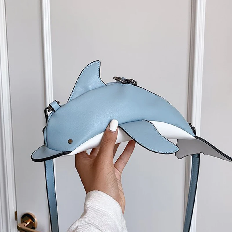 Сумка на плечо с милым дельфином для женщин кошельки и сумочки мессенджер через