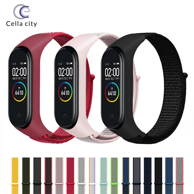 Целлюлозный подходит для MI 3 поколения и 4 браслет Нейлоновый Регулируемый