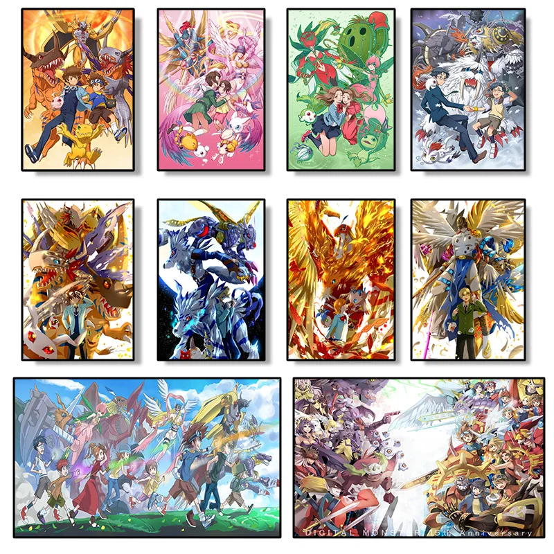 

Paint By Numbers for Adults Children "Digimon" Anime Oil Painting HandPainted Drawing on Canvas Home Decor Gift