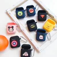 Милый мультфильм Superheros Bluetooth наушники чехол защитный чехол Аксессуары для кожи для Airpods Чехлы зарядная коробка с кольцом ремень