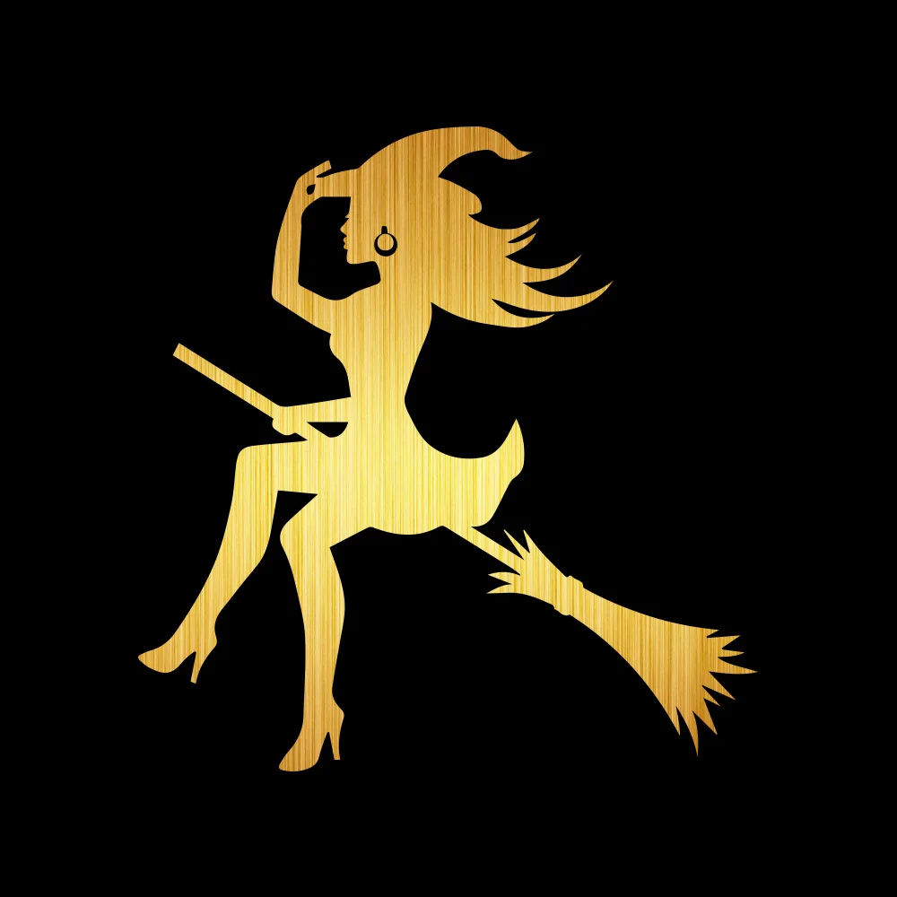 Виниловые наклейки на бампер автомобиля с изображением ведьмы|Наклейки