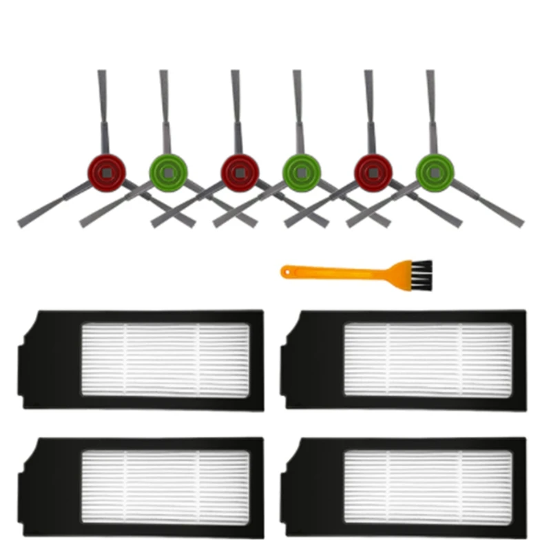 

11 PCS for Ecovacs X1 TURBO/OMNI Robot Vacuum Cleaner Parts Replacement Roll Main Brush Side Brushes HEPA Filter Rag