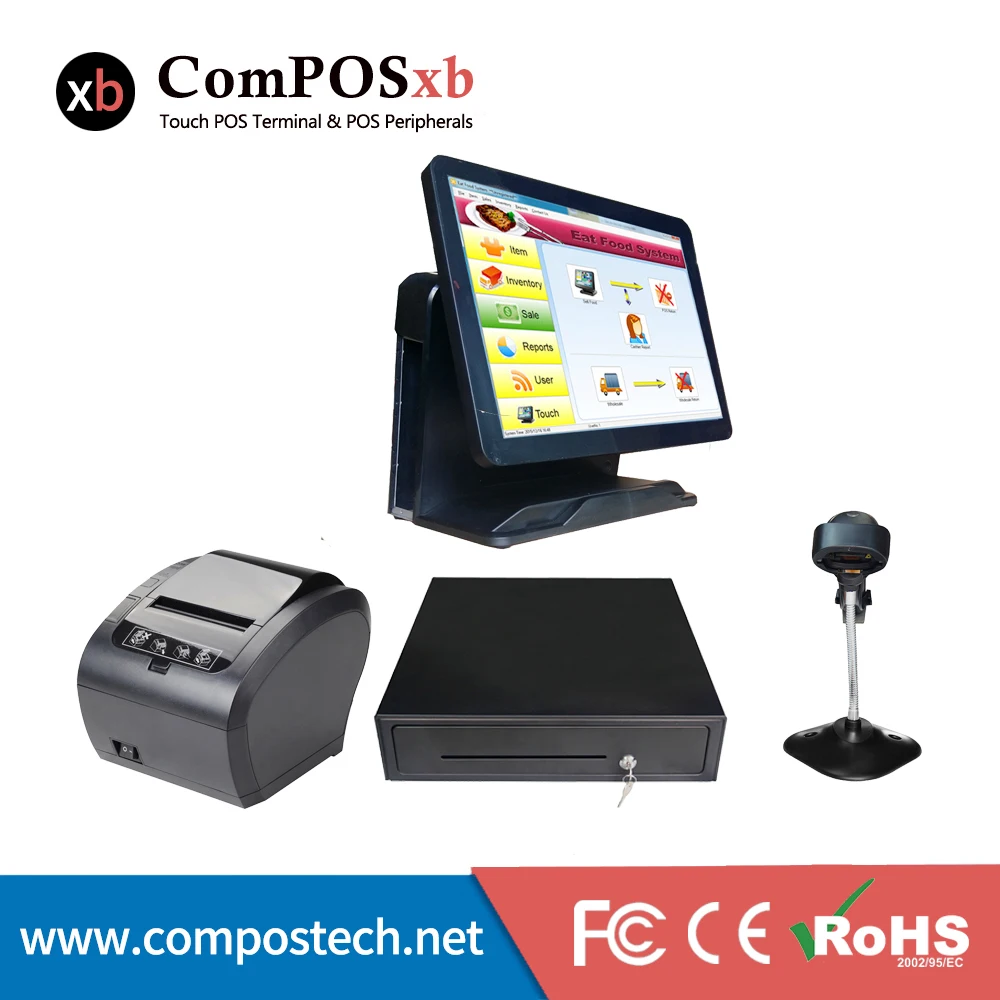 

Windwos Point Of Sale Pos System Windows 7 Test Version 15 inch TFT LCD Touch Screen All In One Pos Pc For Restaurant