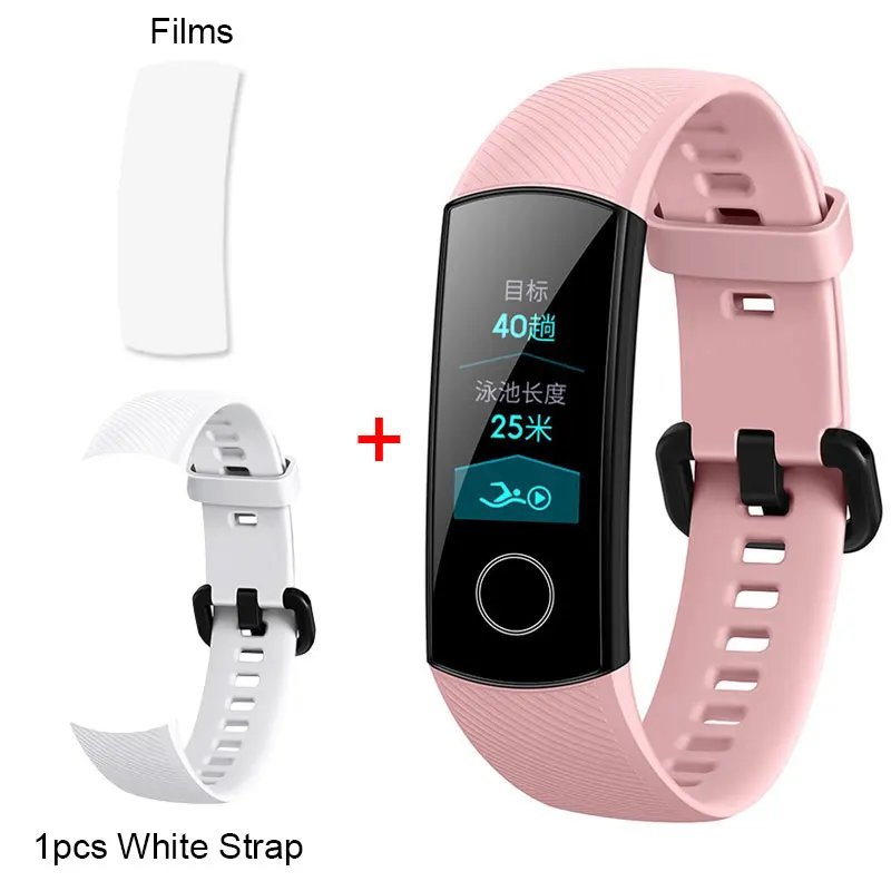 Pink Add White Strap Honor Band 4 Band 5 Смарт-Браслет фитнес-браслет трекер Водонепроницаемый в реальном времени трекер активности носимые устройства(стандарт - Цвет: Pink Add White Strap