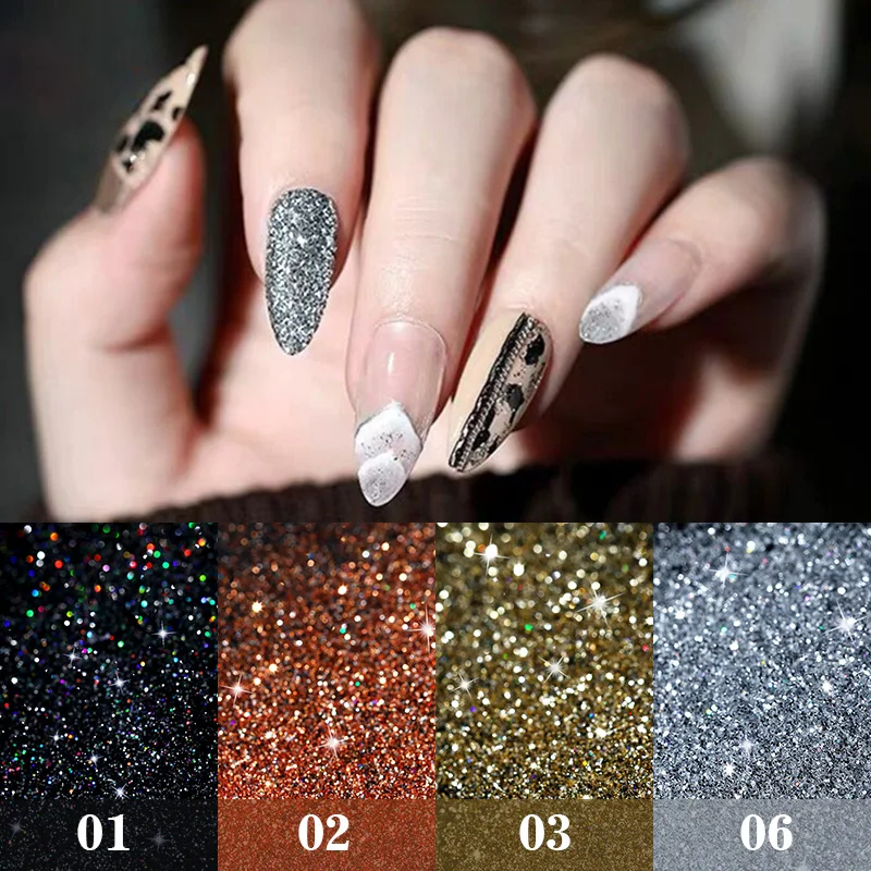 Пудра для Стразы блестящий пигмент радужного цвета переливающийся стеклянный