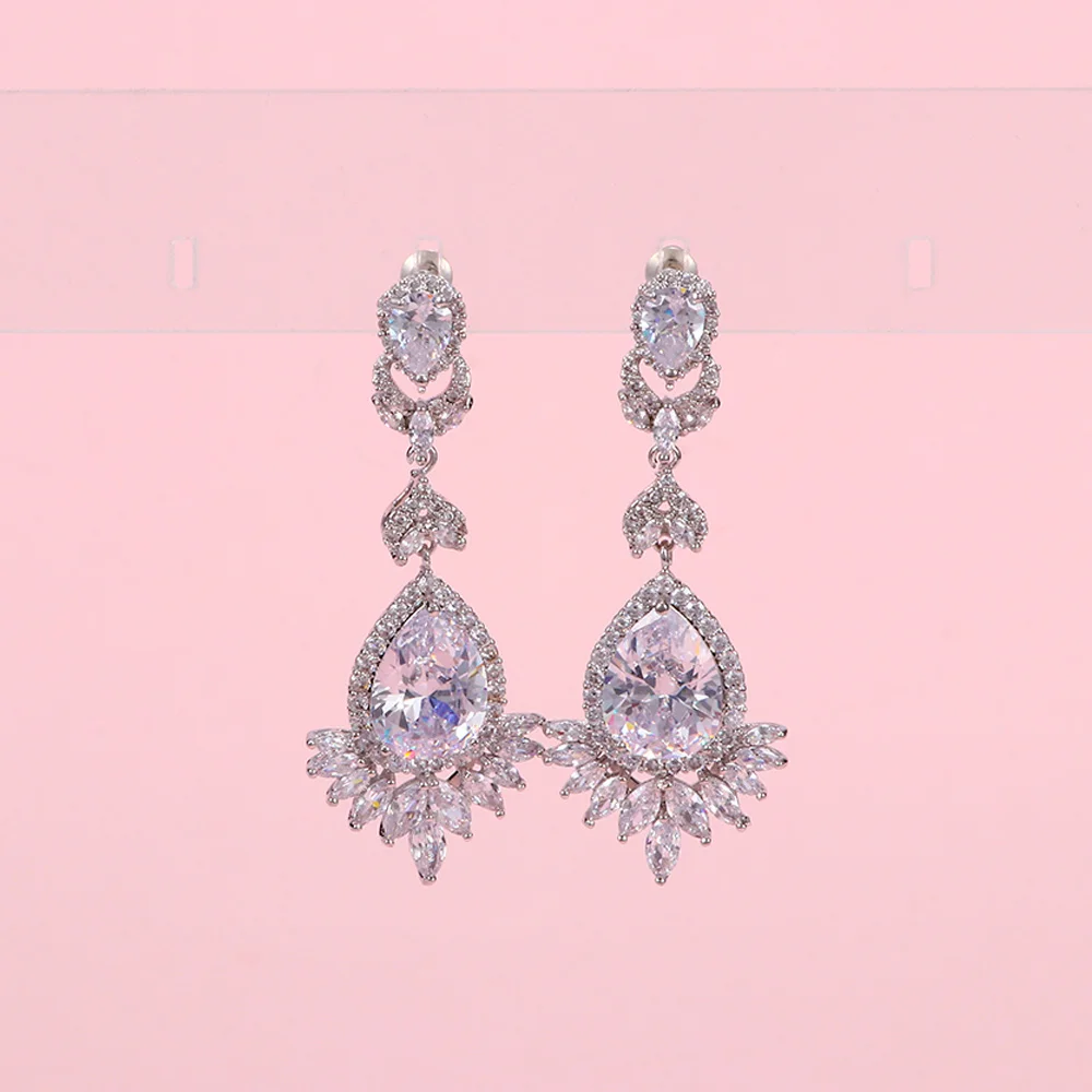 Серьги с подвесками в виде сердца для невесты|Серьги-гвоздики| |