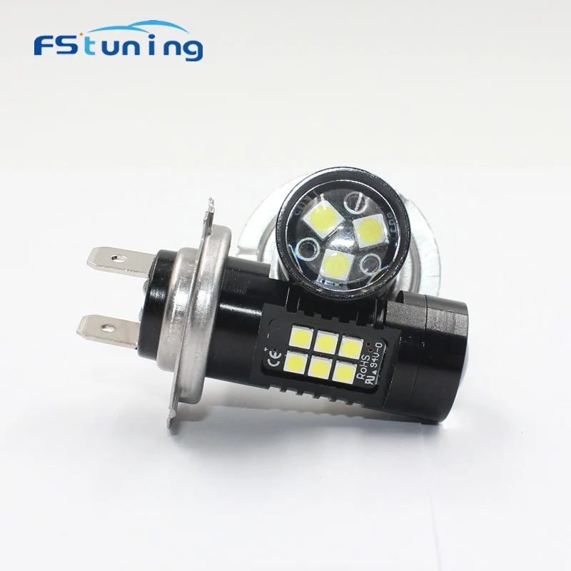 FSTUNING 2x H7 автоматические светодиоды для авто DRL Вождения LED светильник 21SMD CANBUS