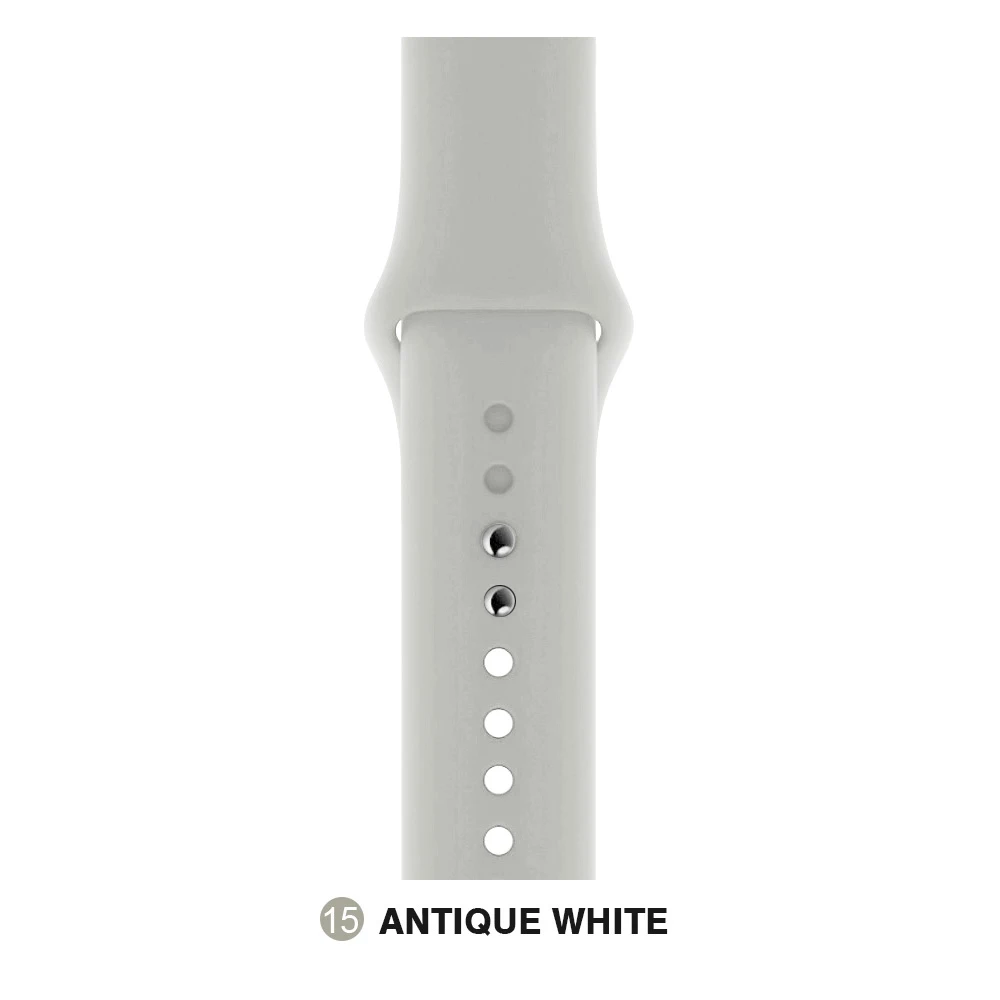 Retro white Мягкий силиконовый сменный спортивный ремешок для Apple Watch версии 4, 3, 2, 1, 42 мм, 38 мм, браслет на запястье, ремешок для iWatch 4, 40 мм, 44 мм, спортивный - Цвет ремешка: Retro white