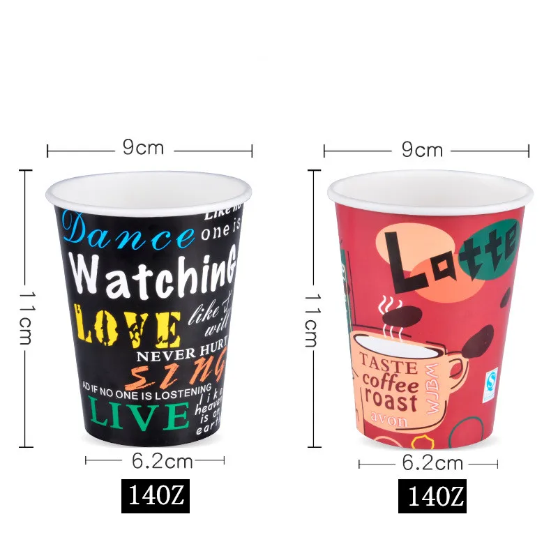 50 шт. американский стиль Творческий для маленьких одноразовые чашки кофе 450 мл