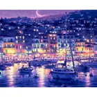 Набор для рисования по номерам на холсте Ночной город, с рамкой