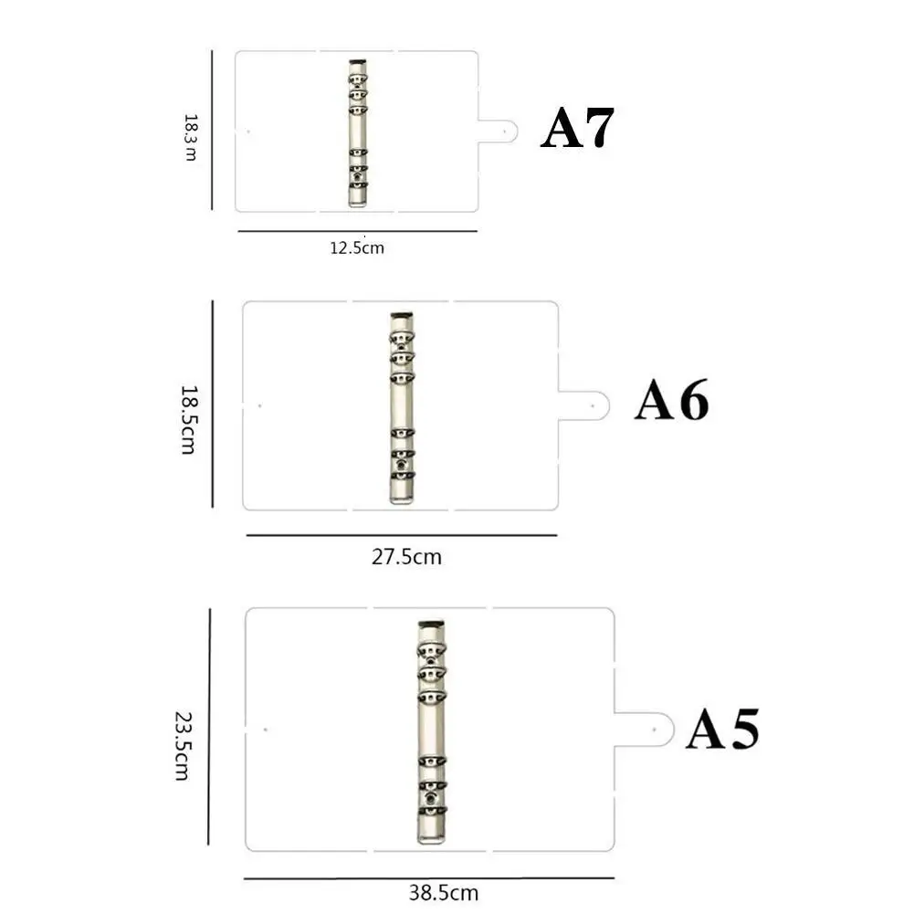 

1Pcs A5 A6 A7 Star Loose Leaf Case Transparent File Folder Binder Notebook Cover Journal Planner Office Stationery Supplies 2021