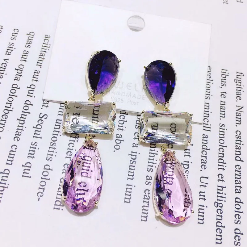 Be 8 водяная циркониевая капля серьги большой стеклянный геометрической формы