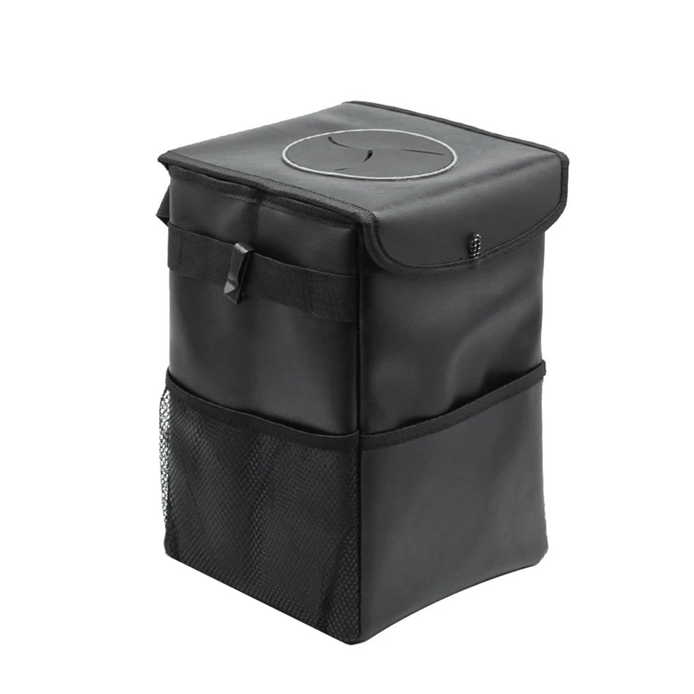 

Car Storage Bag Car Trash Bag Box Garbage Can Portable Auto Trash Can With Lid and Storage Pockets Waterproof