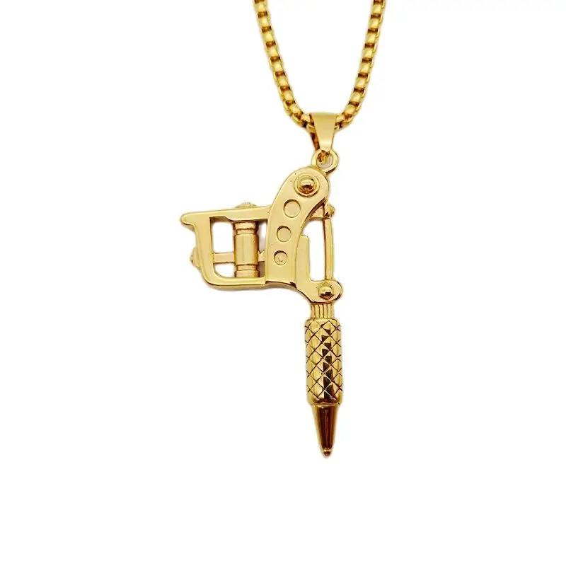 Черный рыцарь винтажное мужское крутое тату машина кулон ожерелье 316 нержавеющая