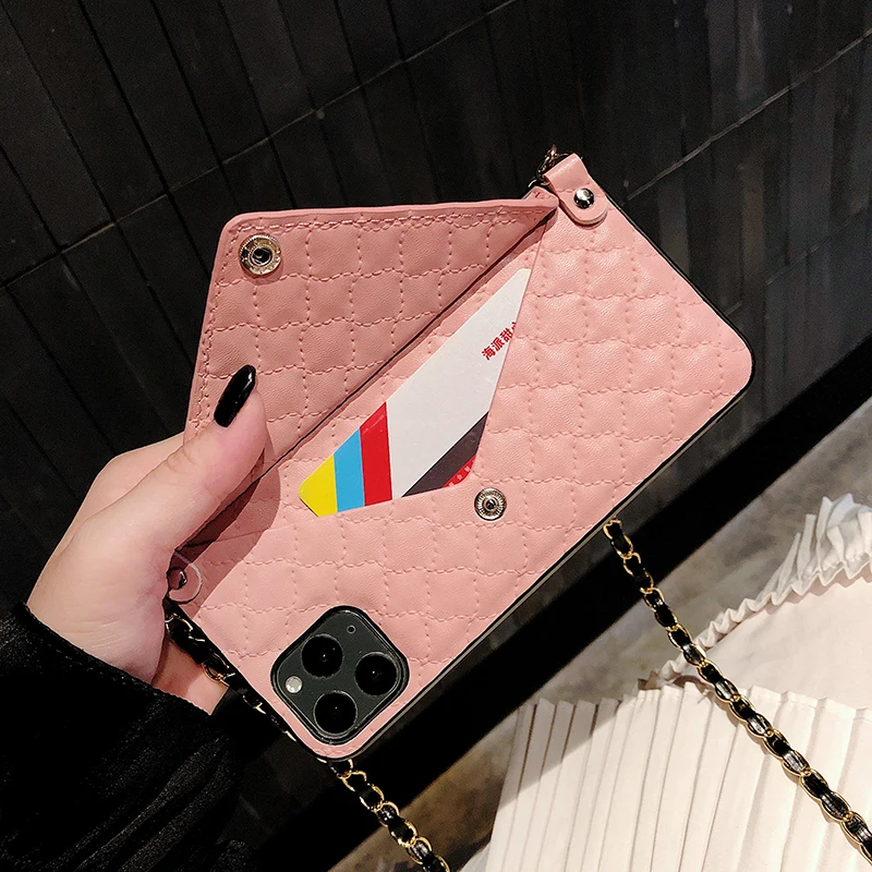 Crossbody Wallet Case for iPhone SE 2020 11 Pro Max X Xs Max XR Hidden Card Holder Case for iPhone 8 7 6 6S Plus With Strap