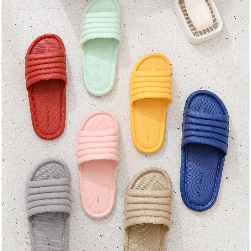 

Unisex EVA Soft Home Flip Flops Comfortable Flat Slides Non-Slip Silent Indoor Adult Family Shower Slippers