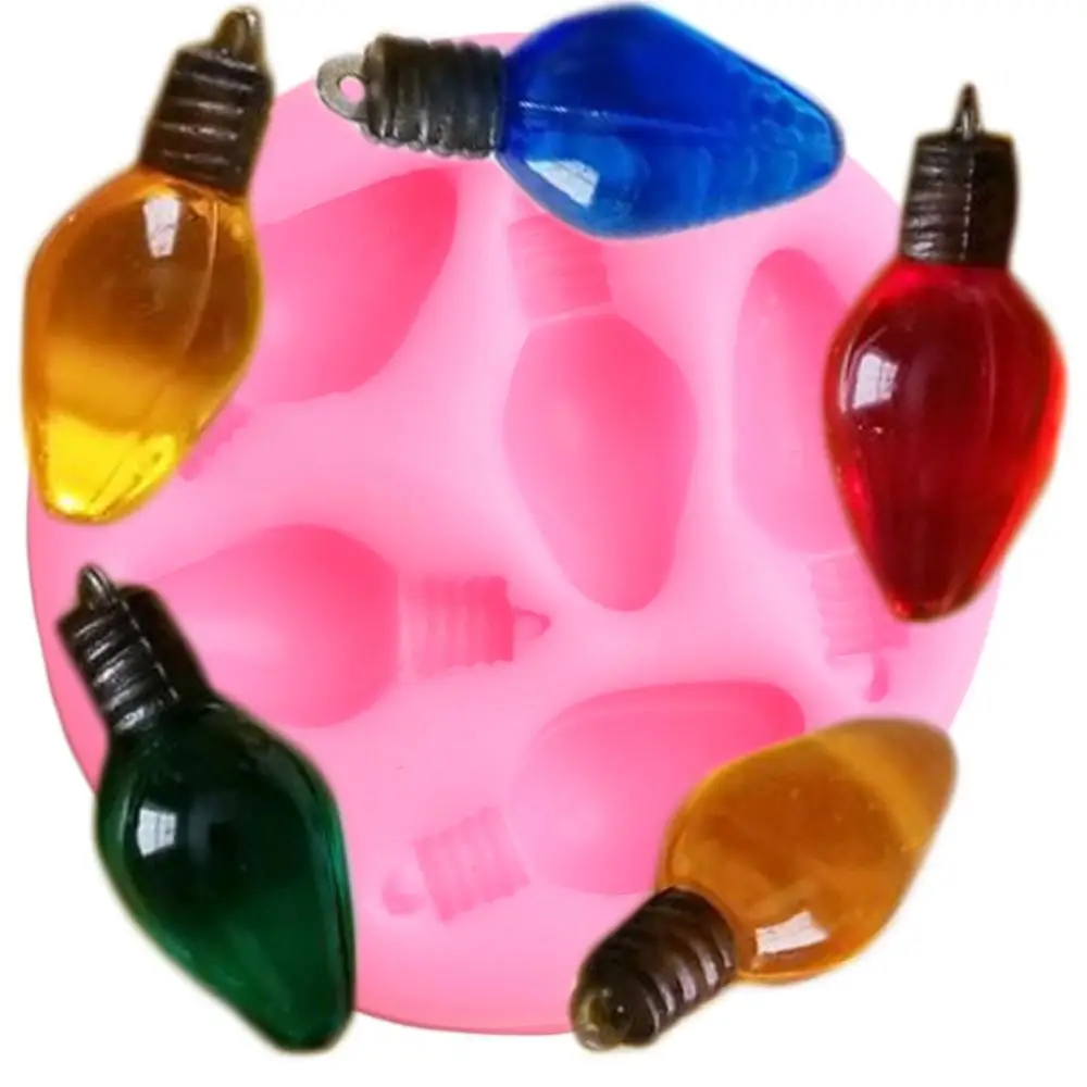 3D Light Bulb Keychain Silicone Molds DIY Epoxy Resin Moulds Key Chain Pendant Polymer Clay  Mold