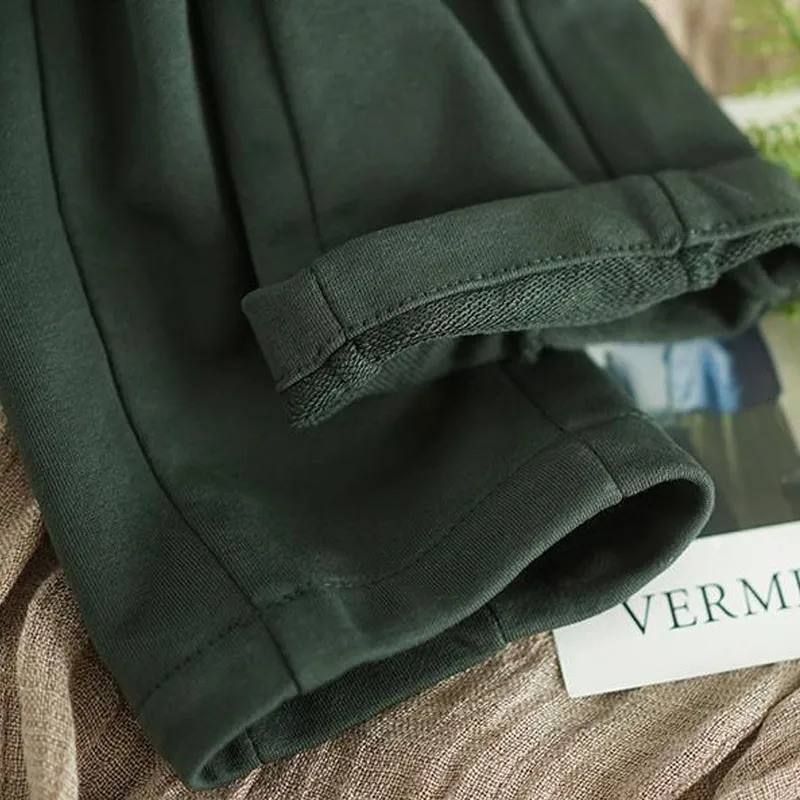 

Johnature Leisure Solid Color Elastic Waist Drawstring Harem Pants 2021 Autumn New Fashion All-match Women Ankle-length Pants