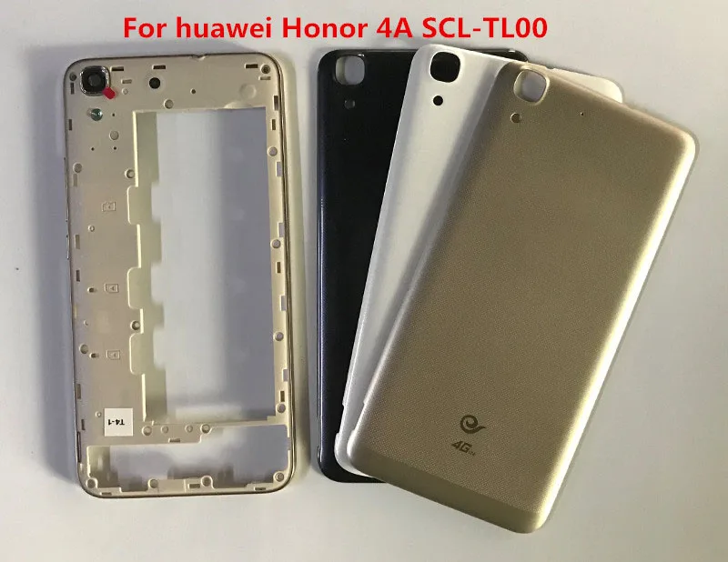 Recambio de carcasa con herramienta para huawei Honor 4A, marco frontal, Marco medio, cubierta trasera, SCL-TL00, 10 Uds.-0