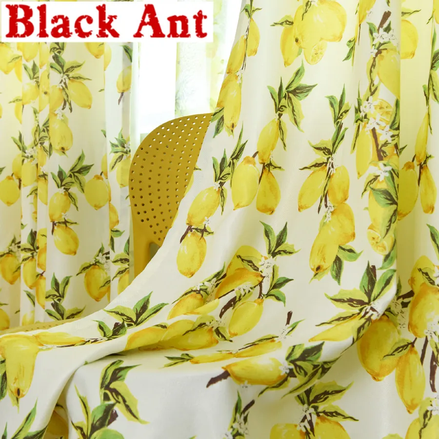 Занавески с желтым лимонным узором занавески для спальни тюль гостиной
