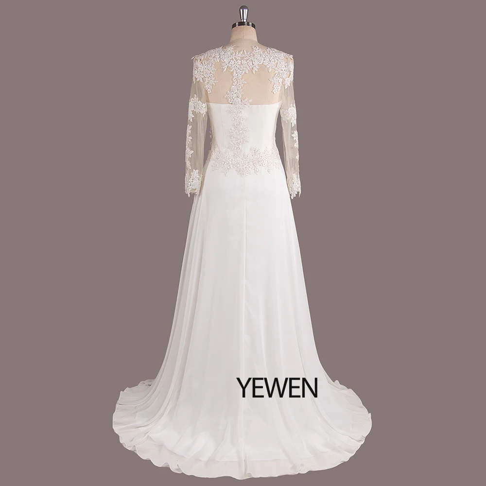 Свадебное платье с длинным рукавом 2019 сексуальное пляжное v образным вырезом и