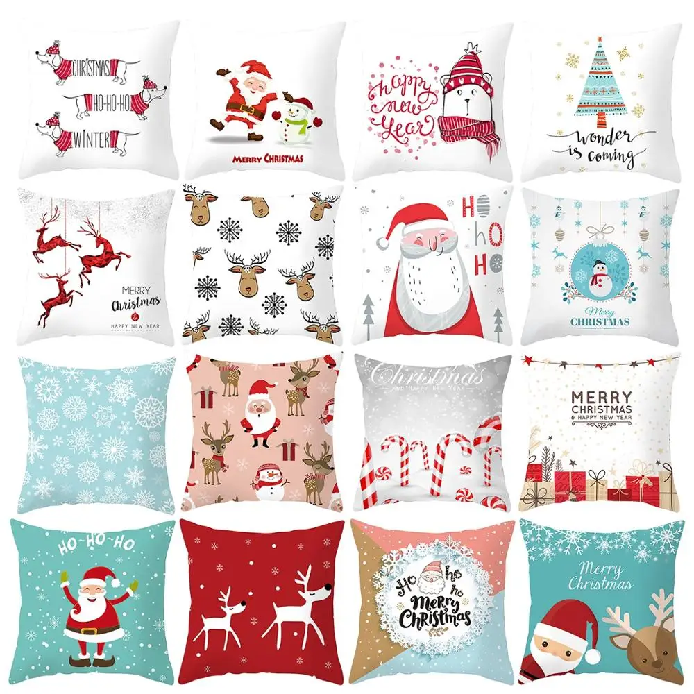 FENGRISE Merry Christmas Decor For Home Santa Claus Elk Pillowcase Ornament 2021 Navidad Xmas Gift Happy New Year 2022 | Дом и сад