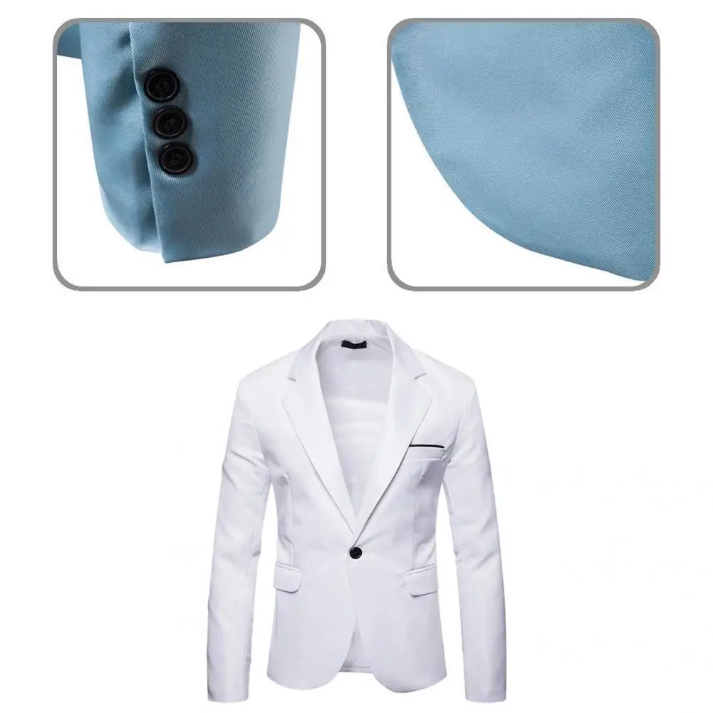

Autumn Winter Classic Pure Color Lapel Blazer Outwear Men Blazer Slim for Travel