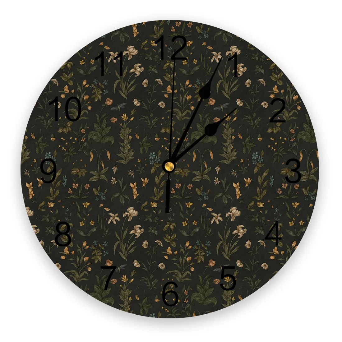 

Old World Florals Wall Clock Home Decor Bedroom Silent Oclock Watch Wall Digital Clock Wall Clock for Kids Rooms