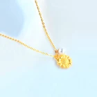 Подвеска из 999 золота прекрасное ювелирное ожерелье пробы с подсолнухом и натуральным жемчугом, 18 карат, AU750, свадебный подарок для женщин, XF800, D9