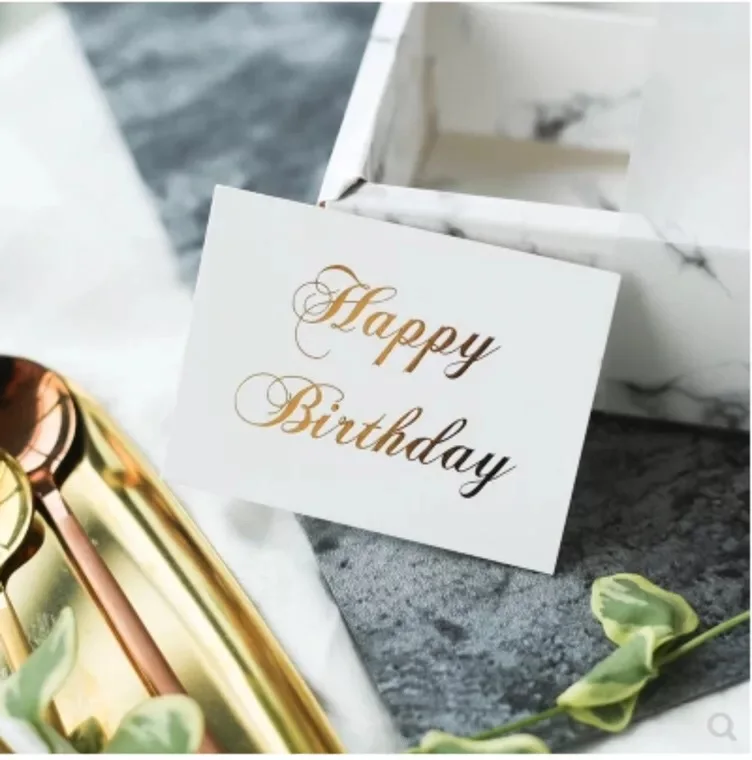 40pcs Hot Gold Foil Thank You Paper Gift Card Handmade Flower Message Birthday Party Promotion Festival Bussiness Greeting Cards |